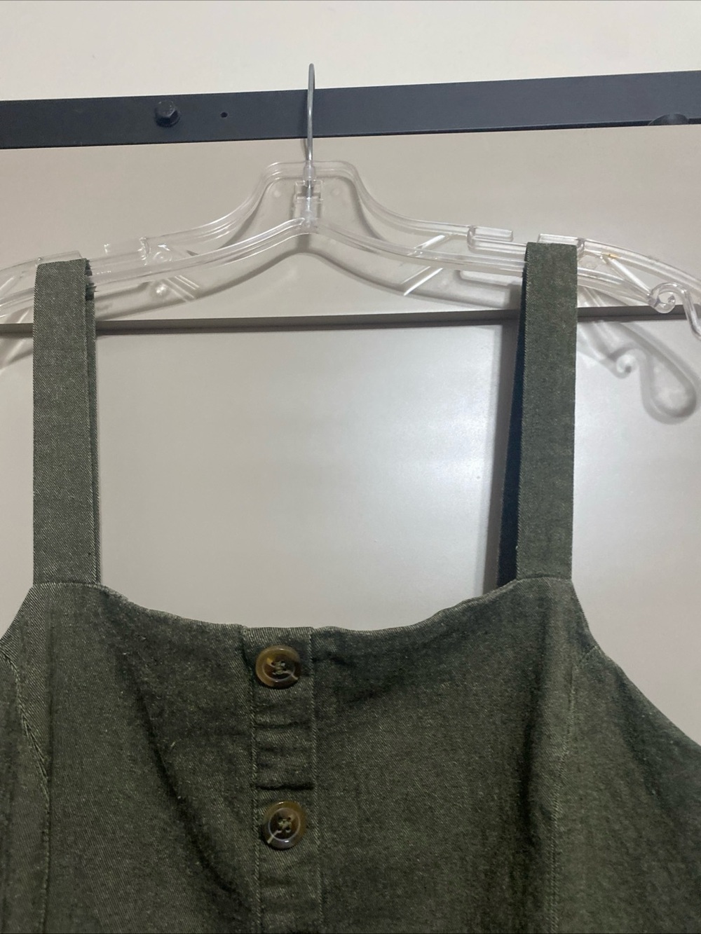 Style Rack Olive Mini Button-Front Dress - Picture 3 of 5